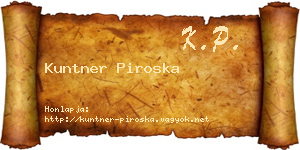 Kuntner Piroska névjegykártya