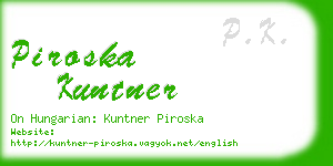 piroska kuntner business card